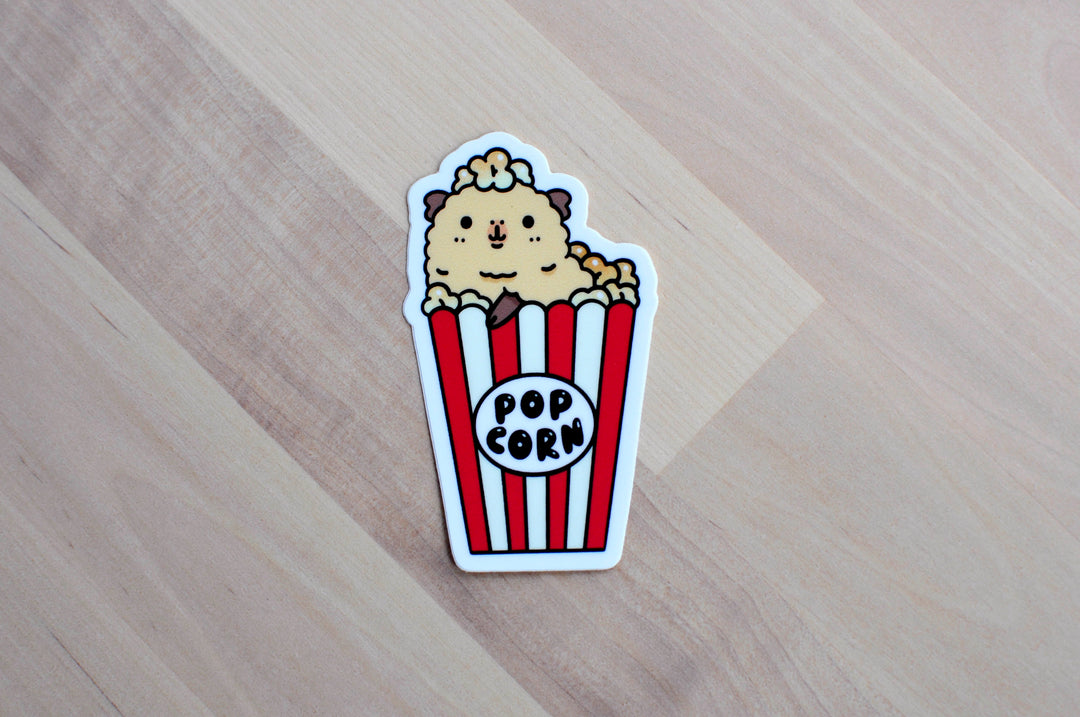 Guinea Pig with Popcorn Vinyl Sticker
