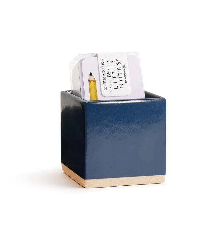 Navy Blue Little Notes Ceramic Holder