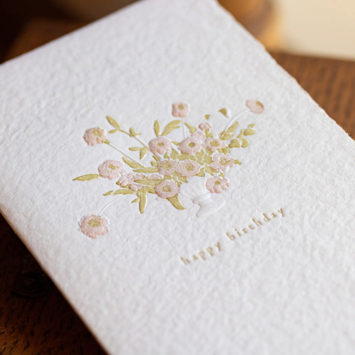 Birthday Bouquet Sculpture Letterpress Card