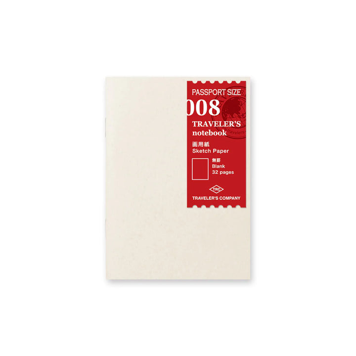 TRAVELER'S notebook 008 Sketch Paper Notebook | Passport Size