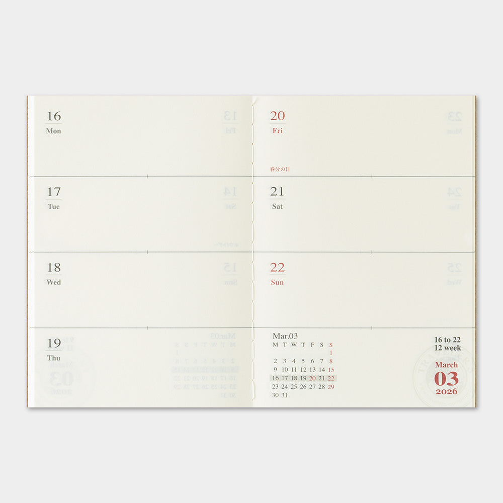2026 Second Half Traveler's Weekly Planner | Passport Size | July - December