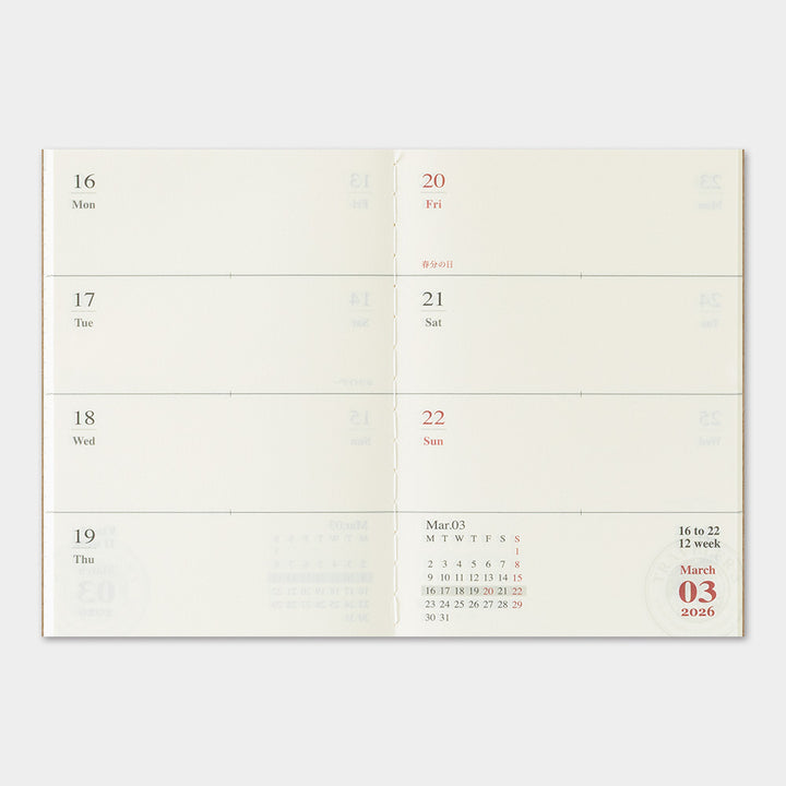 2026 Second Half Traveler's Weekly Planner | Passport Size | July - December