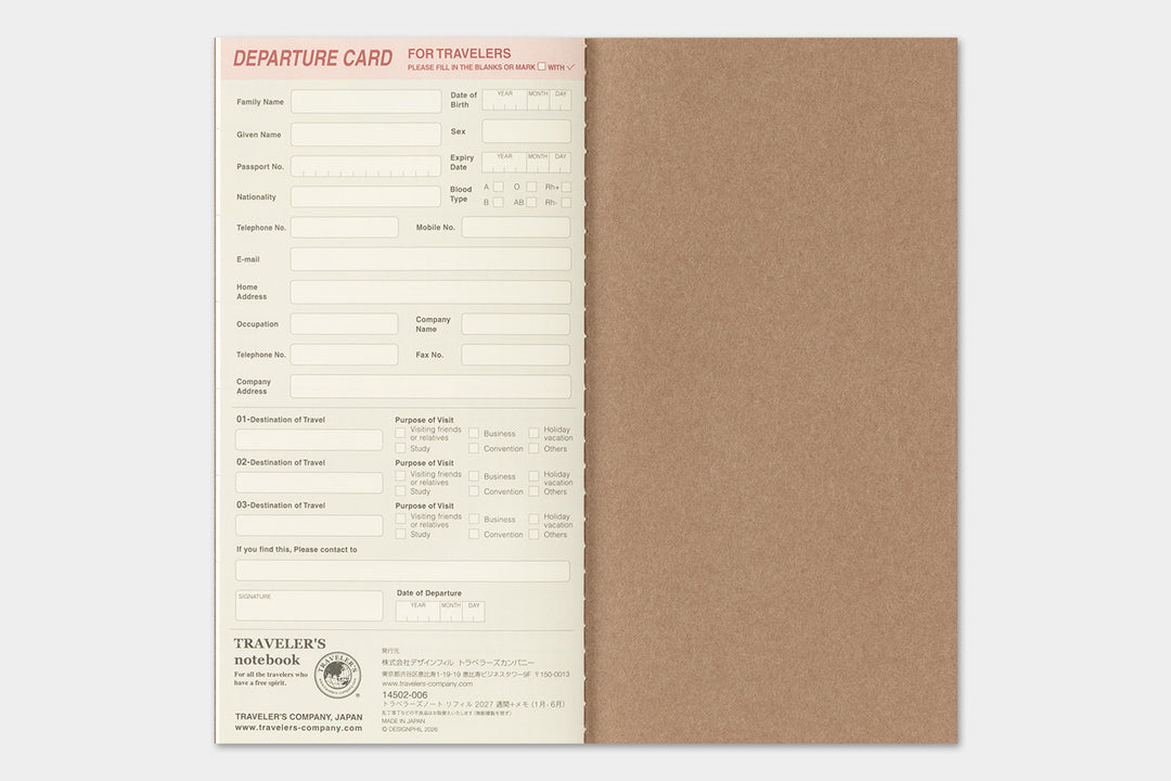 2027 Traveler's Weekly and Memo Planner | Regular Size