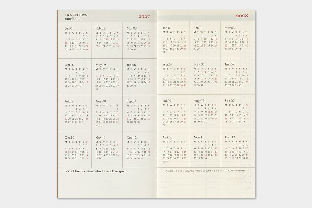 2027 Traveler's Weekly Vertical Planner | Regular Size