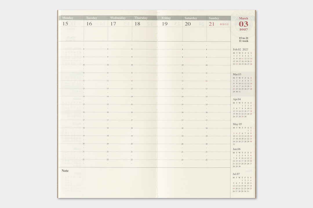 2027 Traveler's Weekly Vertical Planner | Regular Size