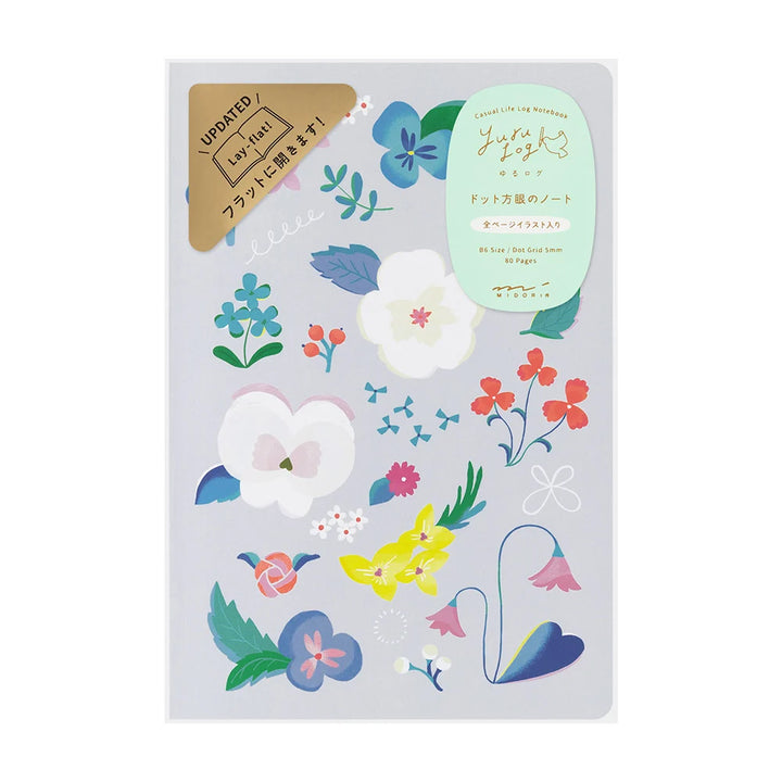 Floral Yuru Log Dot Grid Notebook