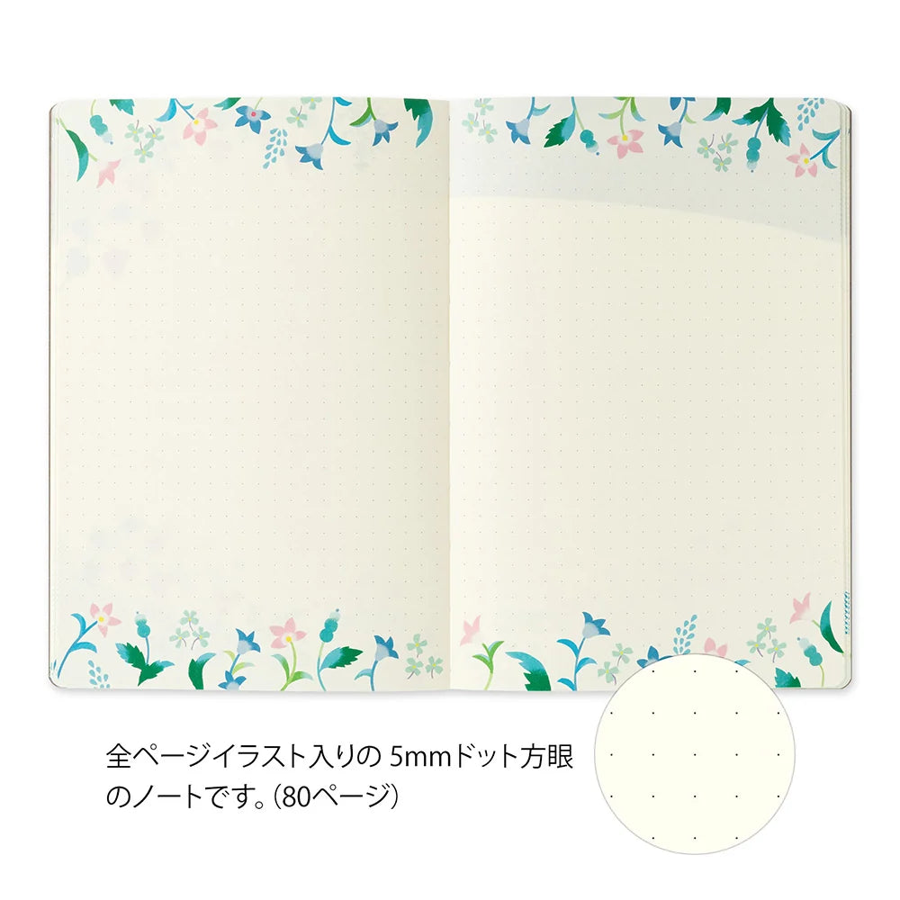 Floral Yuru Log Dot Grid Notebook
