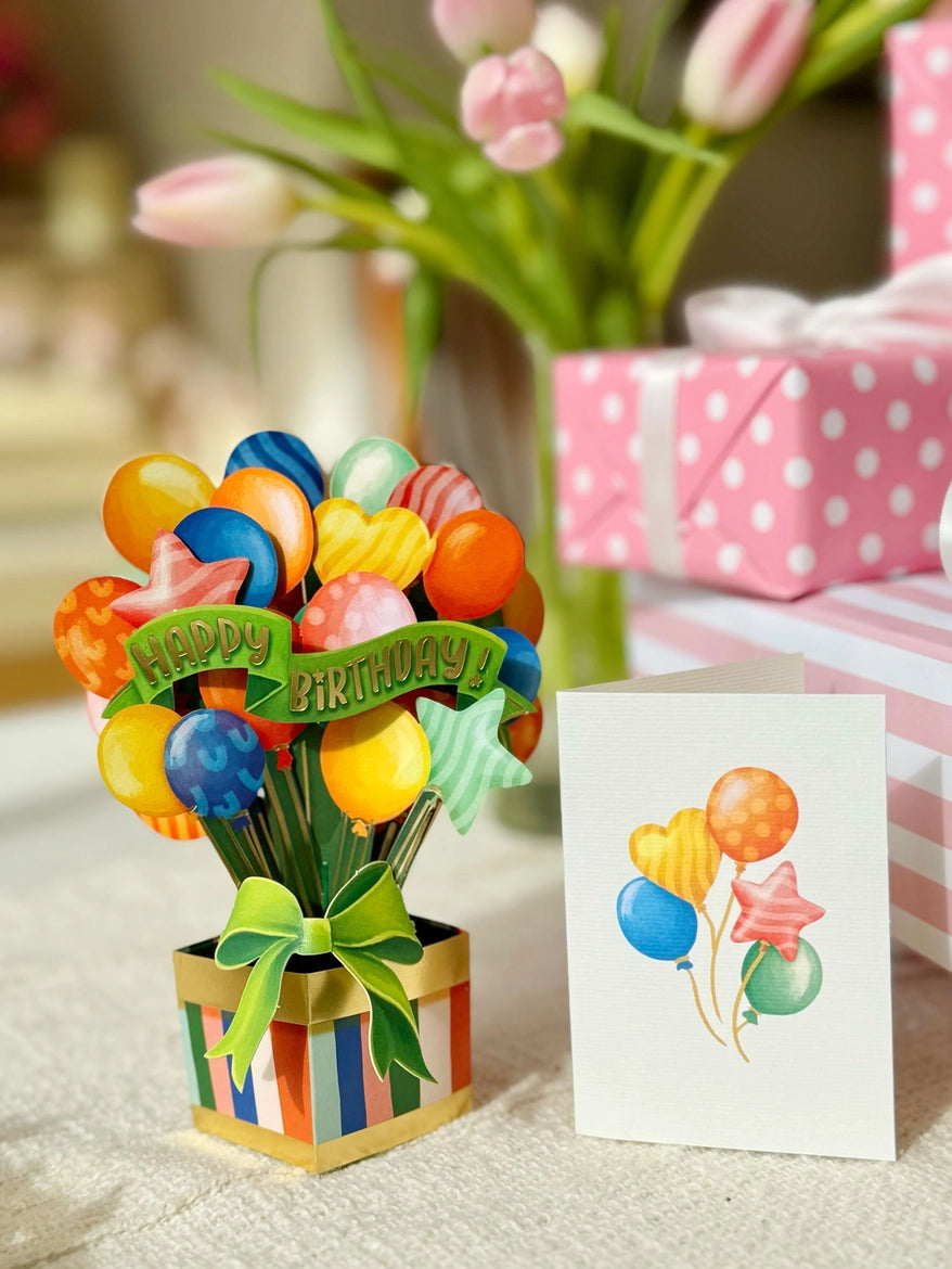 Birthday Balloons Mini Pop-Up Card