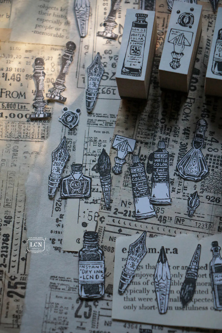 On the Desk Wooden Stamp Set