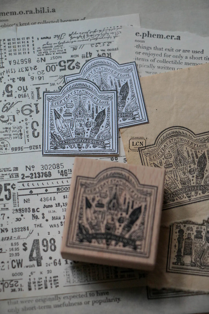 Pen Signboard Wooden Stamp