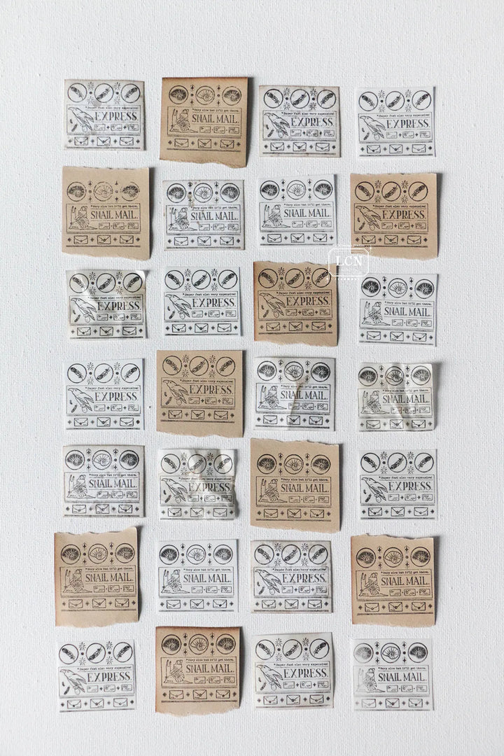 Postal Sign Wooden Stamp Set