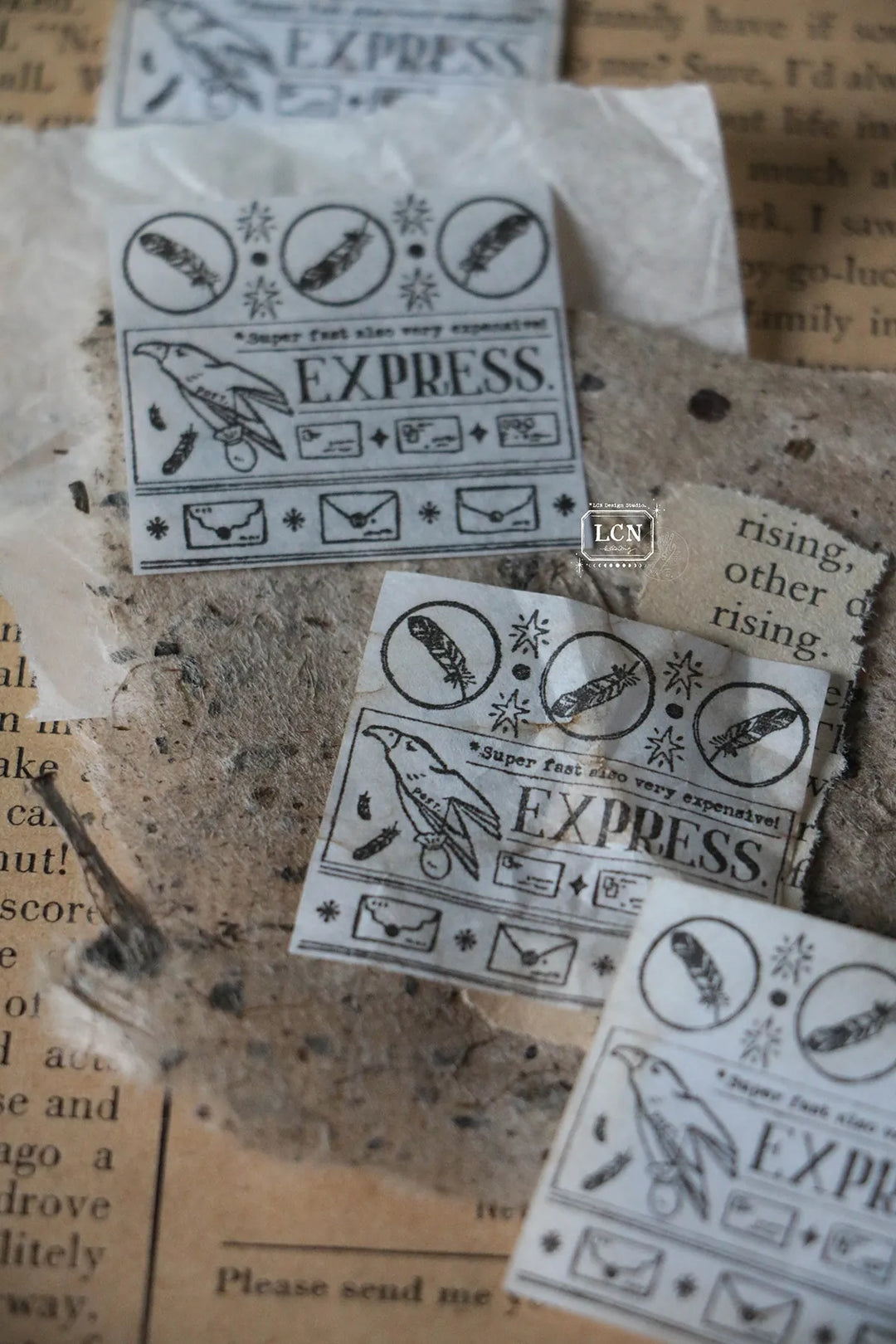 Postal Sign Wooden Stamp Set