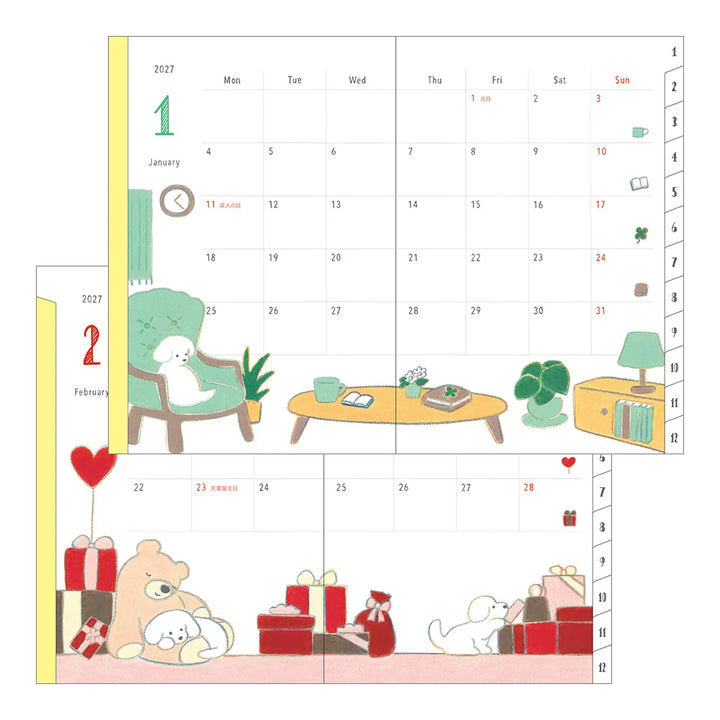 Midori 2026 Pocket B6 Weekly Diary | Dog