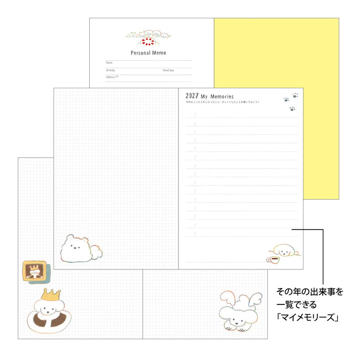Midori 2026 Pocket B6 Weekly Diary | Dog