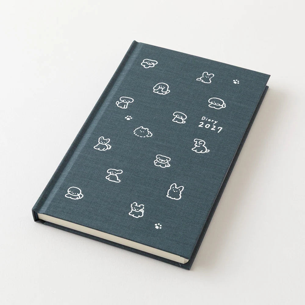 Midori 2027 Weekly Diary Book | Navy Dog