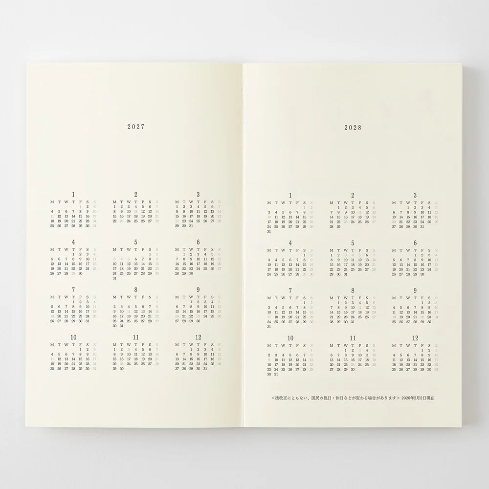 Midori 2025 MD Slim Notebook Diary Planner