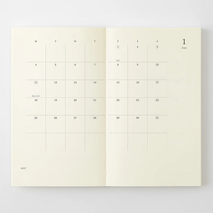 Midori 2025 MD Slim Notebook Diary Planner