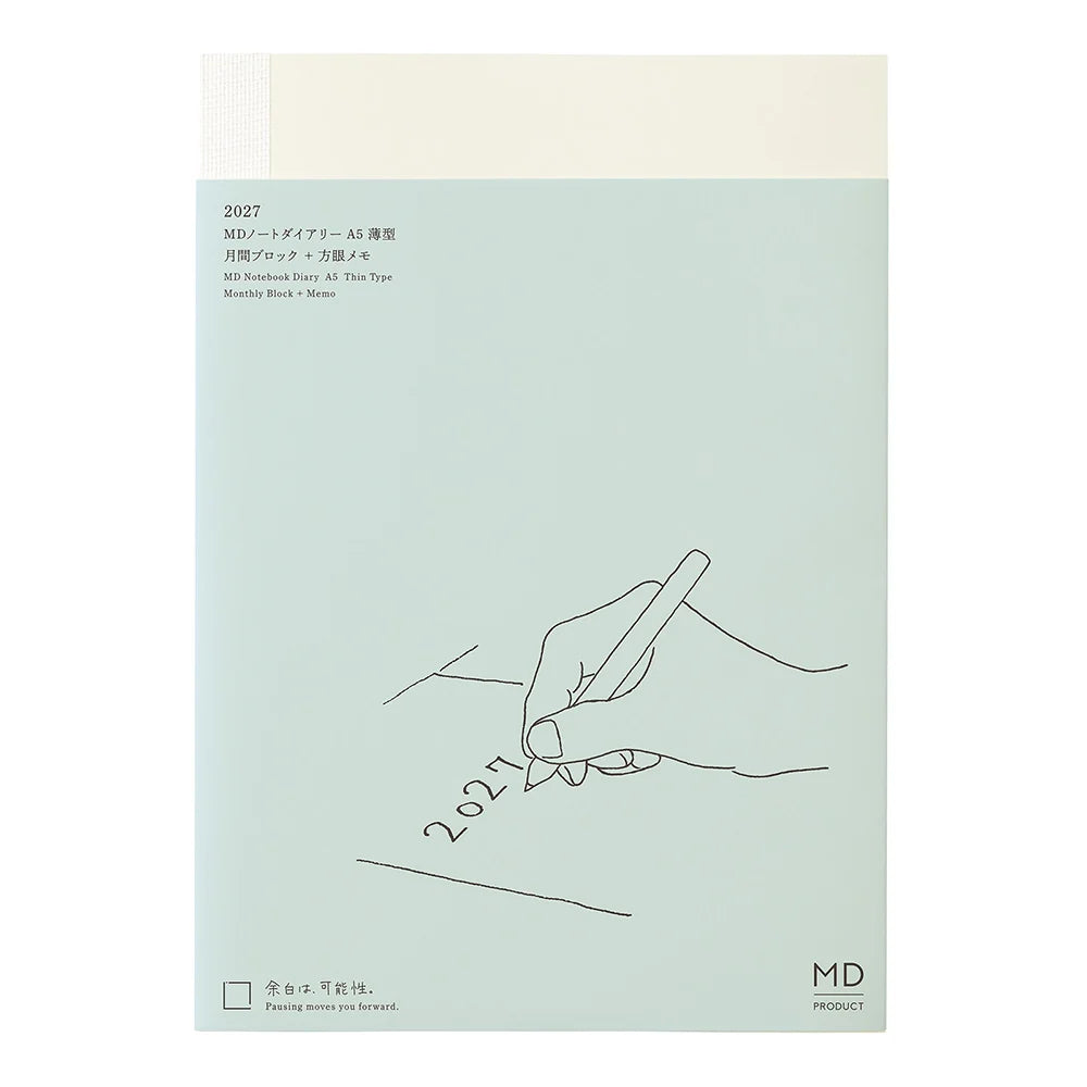 Midori 2027 MD Notebook Diary Planner Thin | A5 Grid
