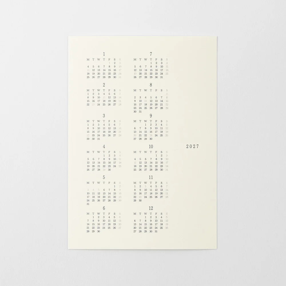 Midori 2027 MD Monthly Diary Sticker