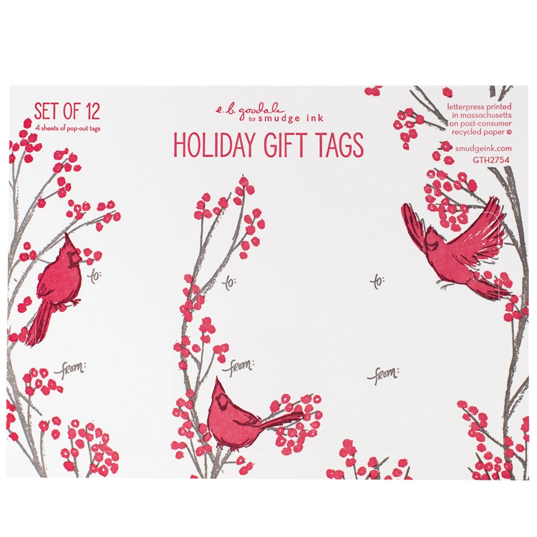 Cardinals Holiday Gift Tags