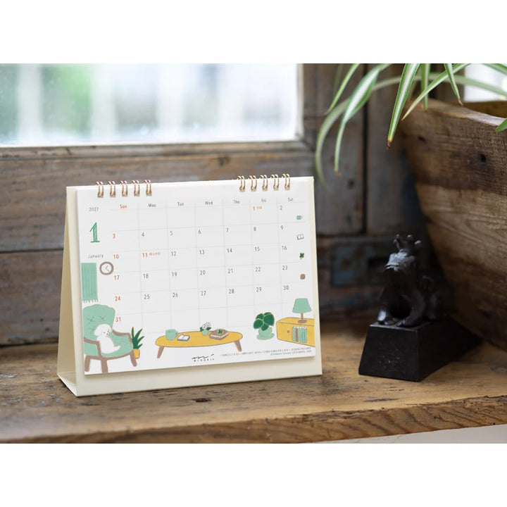Midori 2027 Ring Desktop Calendar | Dog
