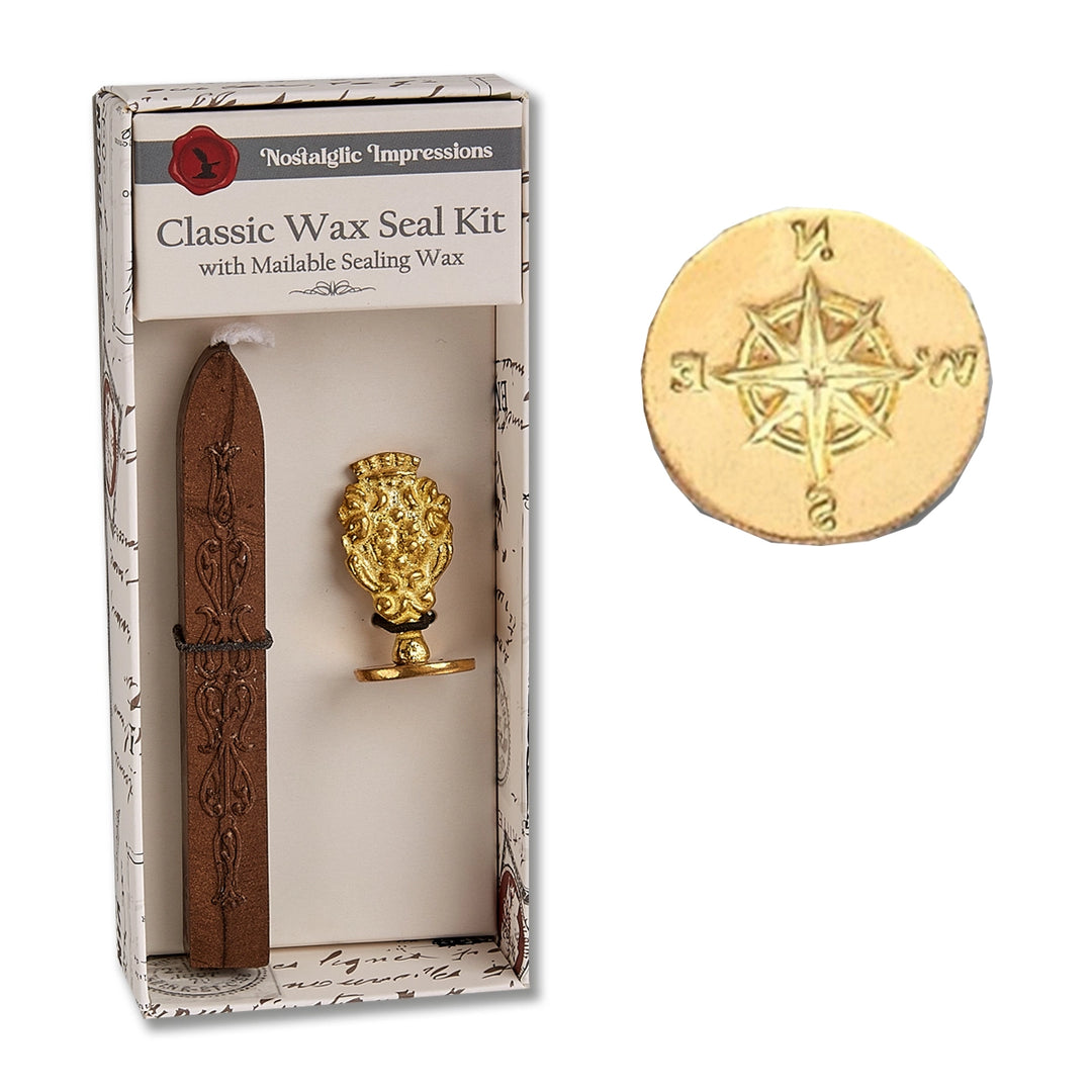 Florentine Brass Stamp Wax Seal Kit | Compass