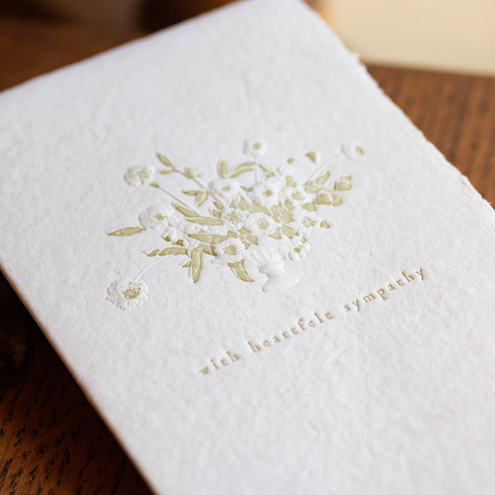 Sympathy Bouquet Sculpture Letterpress Card