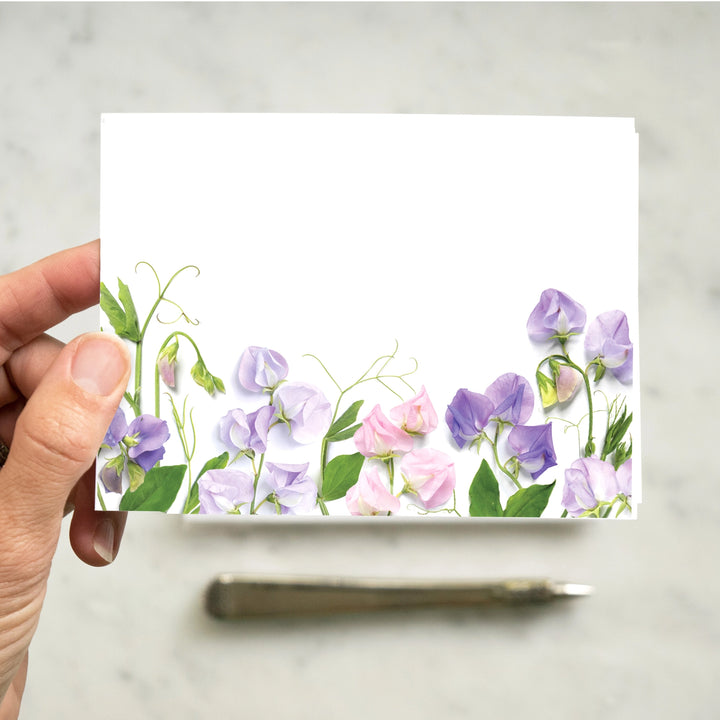Sweet Peas | 8 Flat Card Set *
