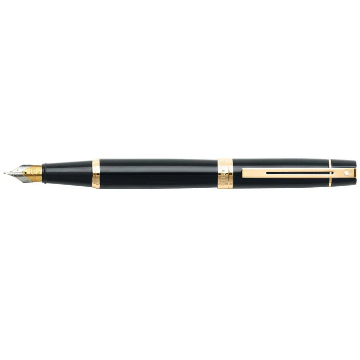 Sheaffer 300 Fountain Pen | Glossy Black with Gold Trim
