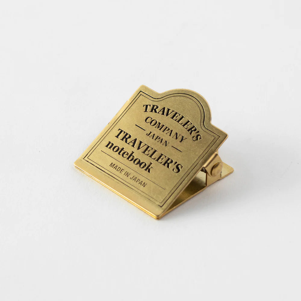 TRAVELER'S notebook 030 Brass Clip | TRC Logo