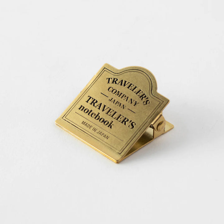 TRAVELER'S notebook 030 Brass Clip | TRC Logo