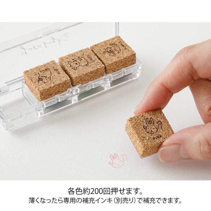 Yuru Log Pre-Inked Paintable Stamp | Animals
