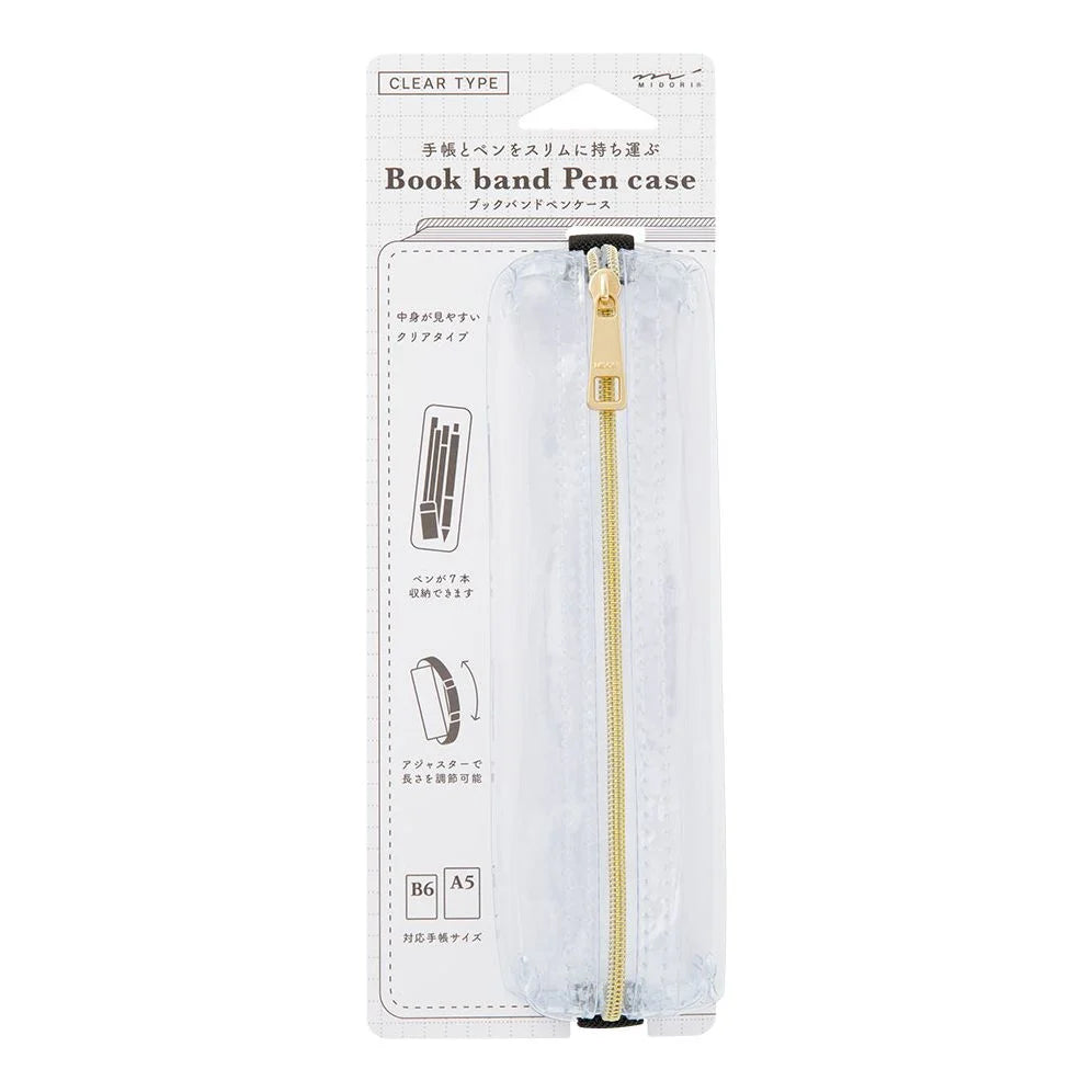 Midori Book Band Pen Case | Clear