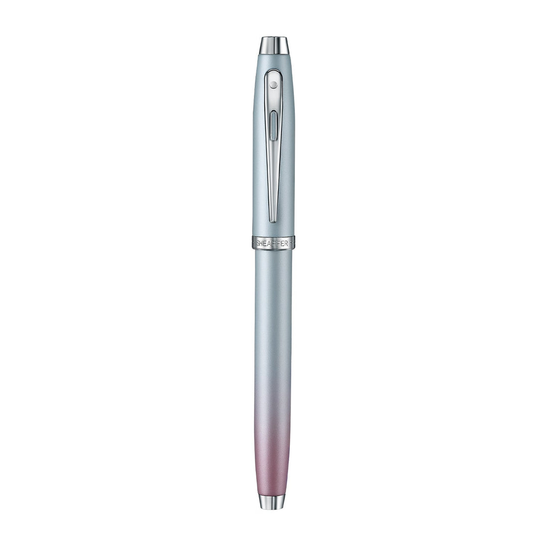 Sheaffer 100 9376 Expressions Pearlised Gradient Rollerball Pen | Blue and Pink with Chrome-plated Trim