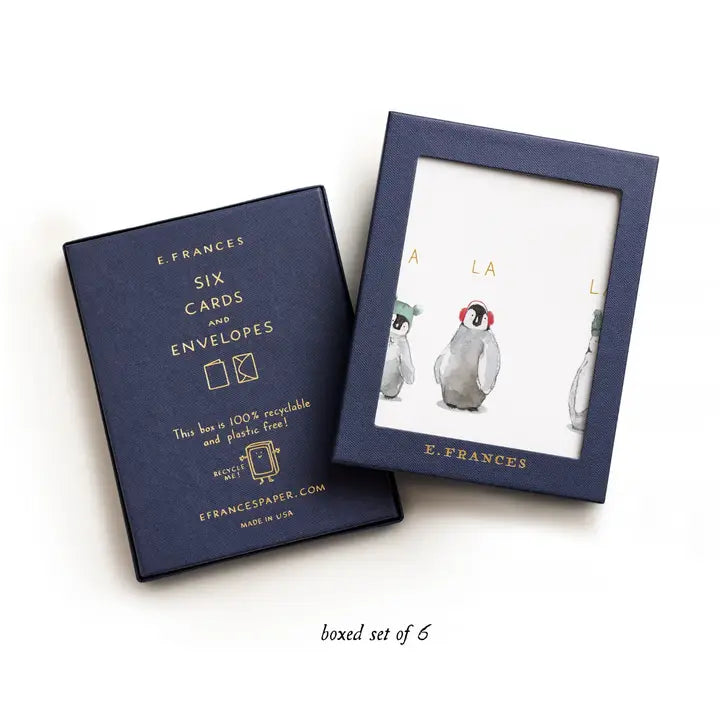 Cozy Penguins | 6 Holiday Card Set