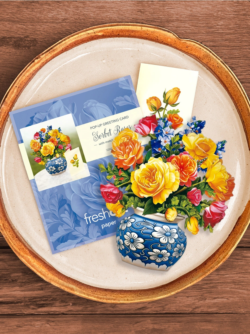 Sorbet Roses Mini Pop-Up Card