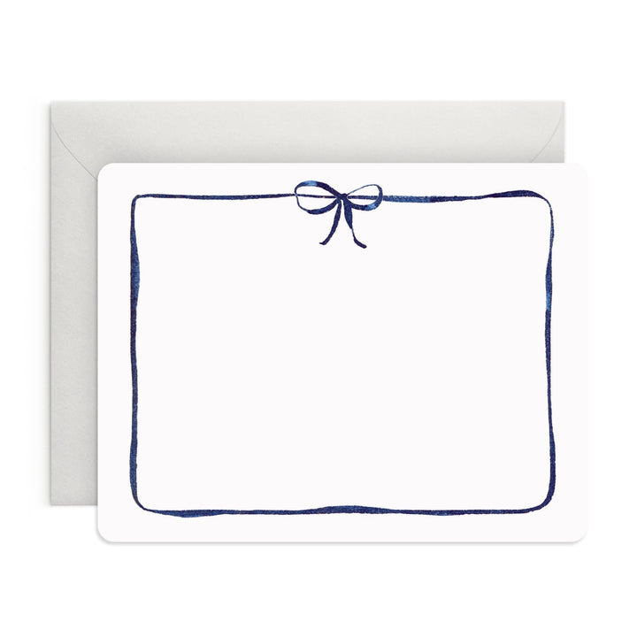 Navy Bow | 8 Flat Card Set *