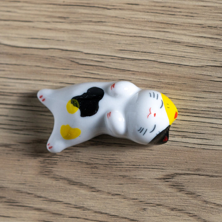 Calico Cat Sleeping Porcelain Pen Rest