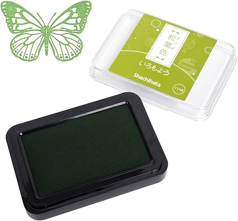 Iromoyo Oil-Based Ink Pad | Dark Yellow Green (Matsubairo)