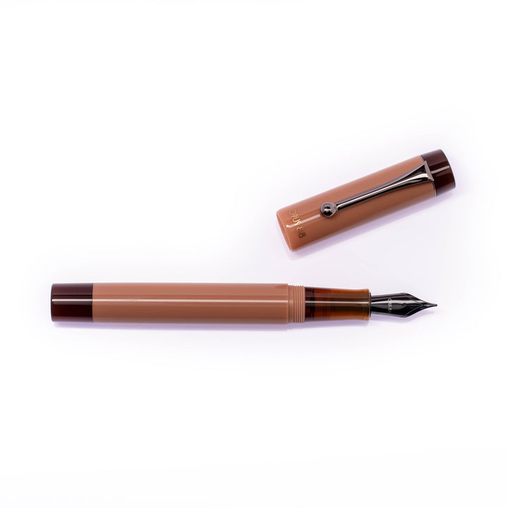 OPUS 88 Mocha Coffee Demo Fountain Pen | Black Accent | Special Edition