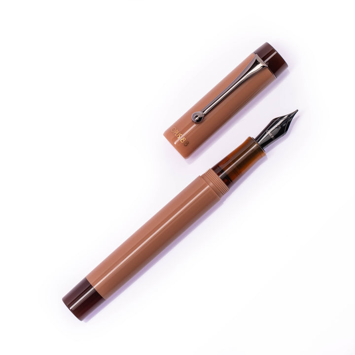 OPUS 88 Mocha Coffee Demo Fountain Pen | Black Accent | Special Edition