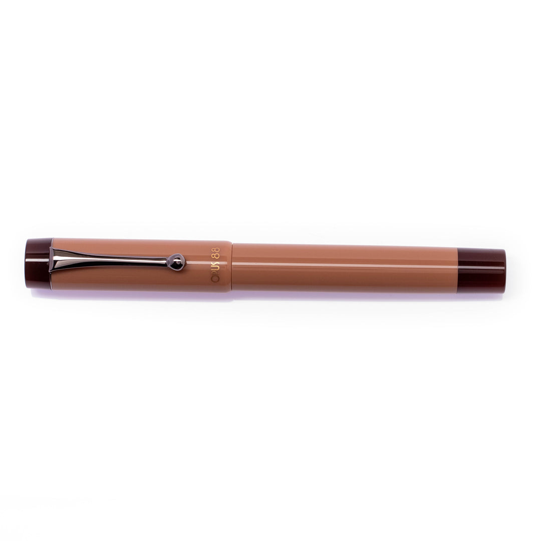 OPUS 88 Mocha Coffee Demo Fountain Pen | Black Accent | Special Edition