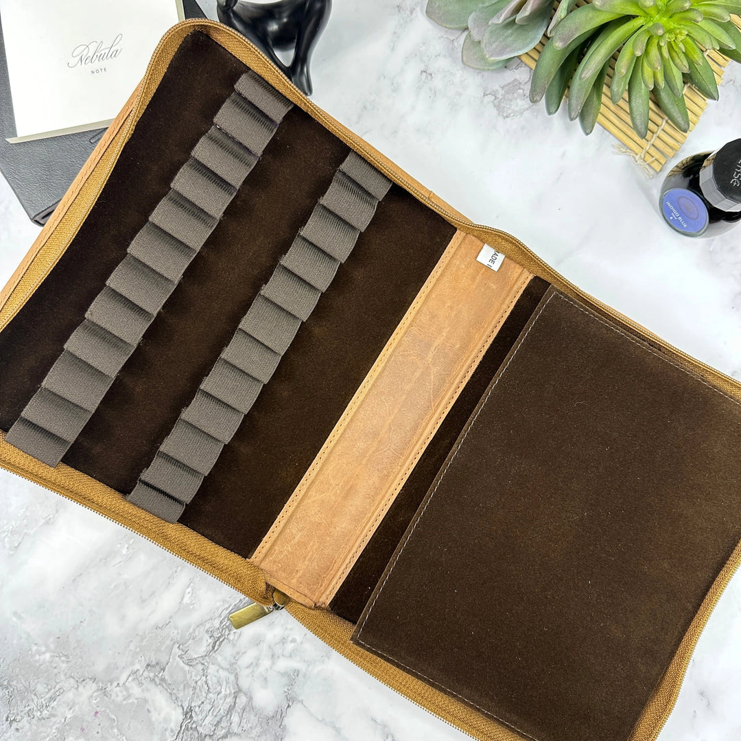 Leather Zipper 24 Pen Case