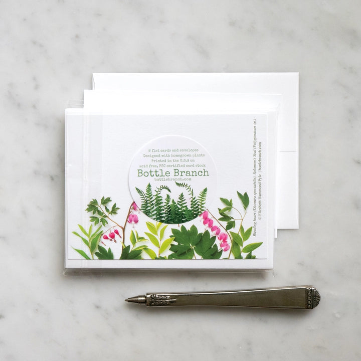 Bleeding Heart Flowers | 8 Flat Card Set *