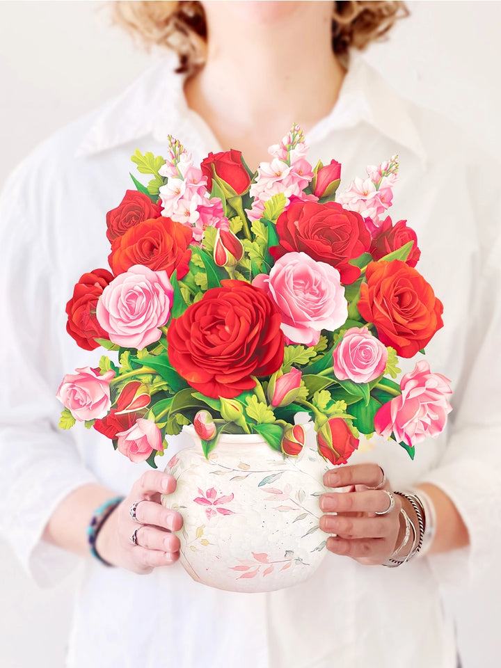 Blooming Roses Large Pop-Up Card