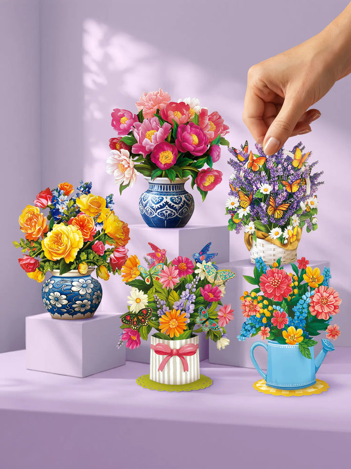 Birthday Blooms Mini Pop-Up Cards | Assorted 5 Card Set