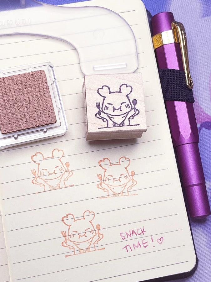Sakura Snack Time Small Wooden Stamp