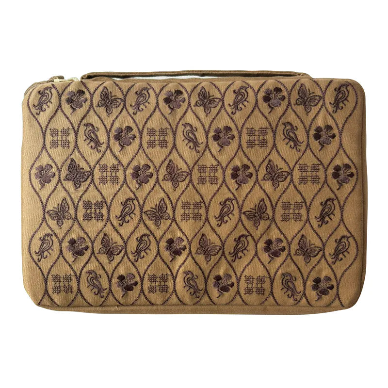 Embroidery fabric 10 Pens Zipper Case