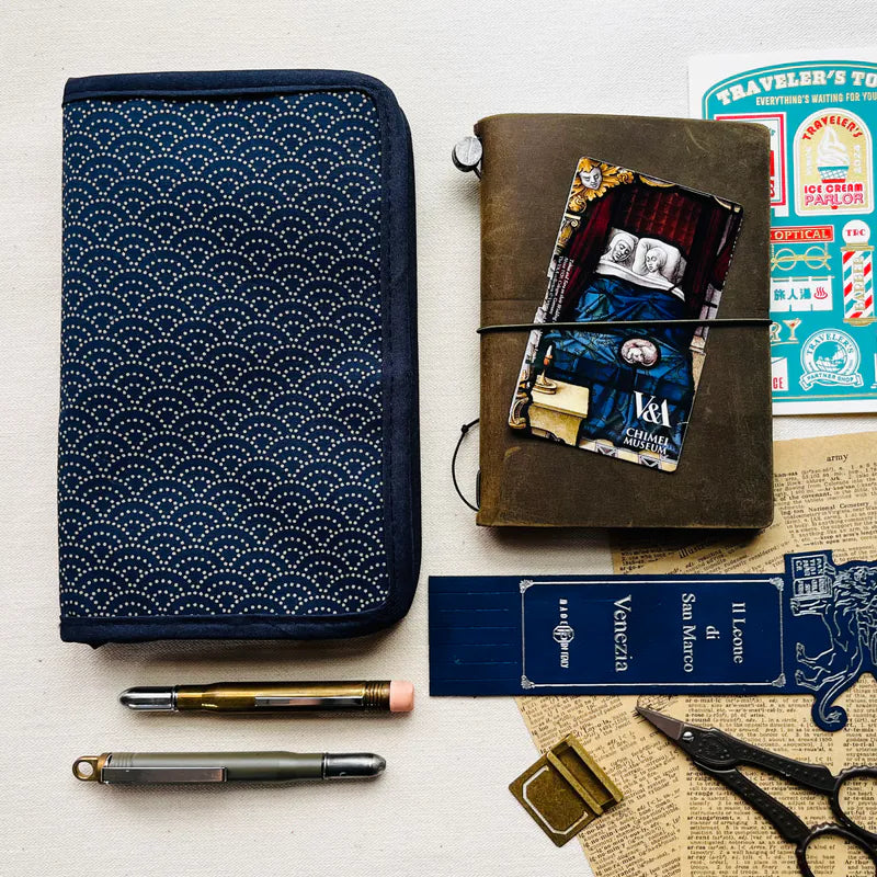 Seigaiha Wave Passport Notebook Cover