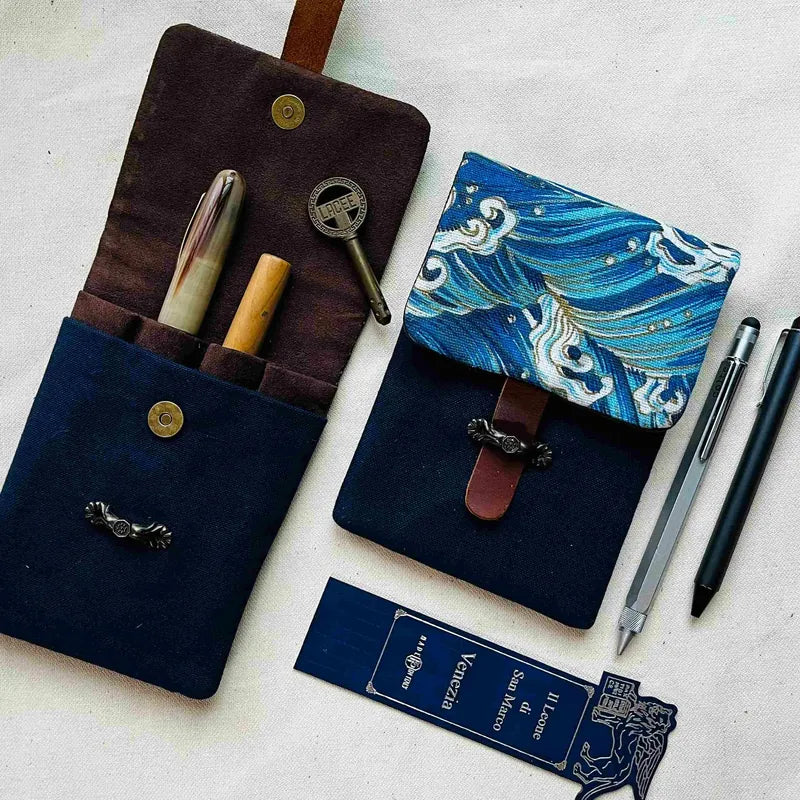Classic Ｗave 4 Slots Pen Flap Case